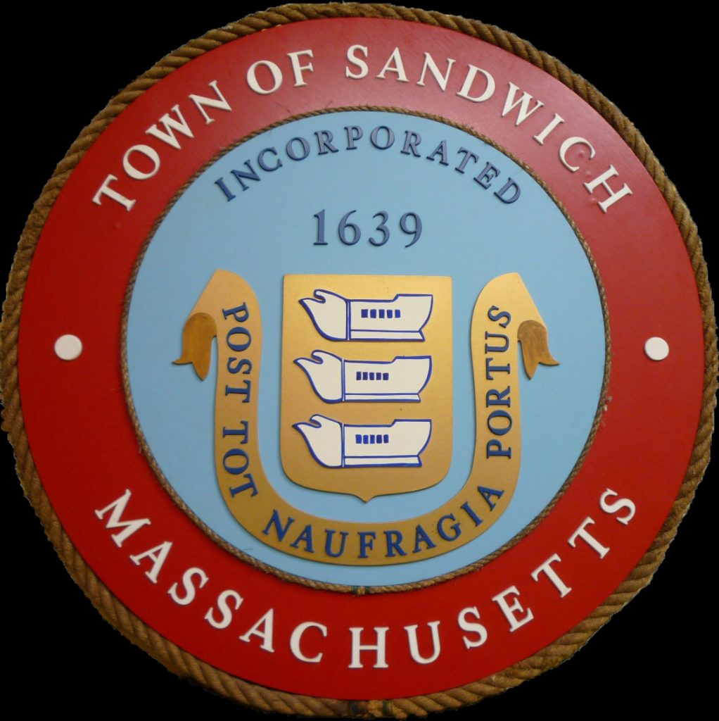Town of Sandwich Seal in wood and rope (Don Bayley photo)