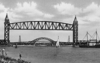 Railroad and Bourne Bridges over Cape Cod Canal