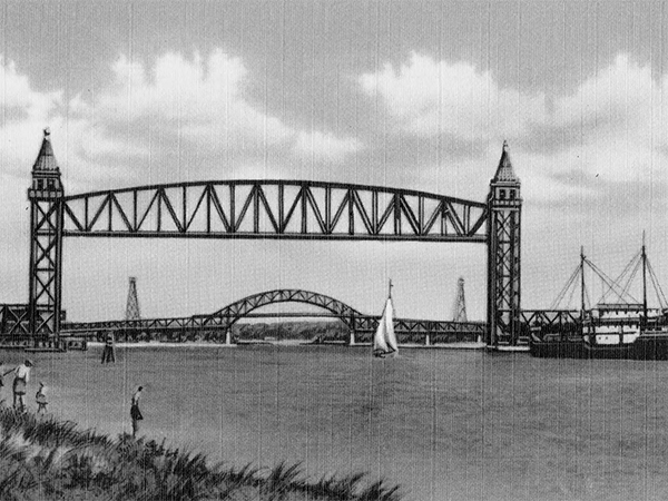 Railroad and Bourne Bridges over Cape Cod Canal